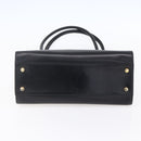 Salvatore Ferragamo Gancini Tote Bag Leather Black Gold Auth 149270-9