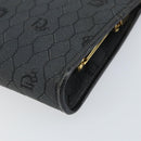 Christian Dior Honeycomb Canvas Chain Shoulder Bag Black Gold Auth 149271-12