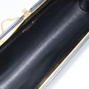 Christian Dior Honeycomb Canvas Chain Shoulder Bag Black Gold Auth 149271-16