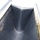 Christian Dior Honeycomb Canvas Chain Shoulder Bag Black Gold Auth 149271-17