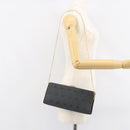 Christian Dior Honeycomb Canvas Chain Shoulder Bag Black Gold Auth 149271-19