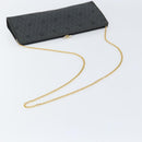 Christian Dior Honeycomb Canvas Chain Shoulder Bag Black Gold Auth 149271-7