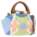 Miu Miu Hand Bag Canvas 2way Green Gold Auth 149273-1