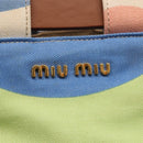 Miu Miu Hand Bag Canvas 2way Green Gold Auth 149273-18