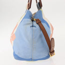 Miu Miu Hand Bag Canvas 2way Green Gold Auth 149273-4