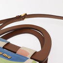 Miu Miu Hand Bag Canvas 2way Green Gold Auth 149273-8