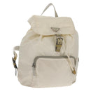 PRADA Backpack Nylon White Silver Auth 149274-1