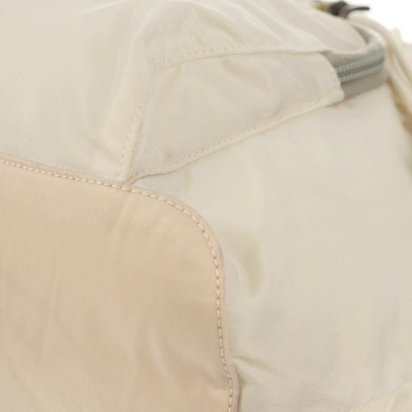 PRADA Backpack Nylon White Silver Auth 149274