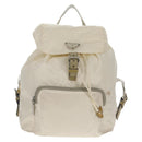 PRADA Backpack Nylon White Silver Auth 149274-13