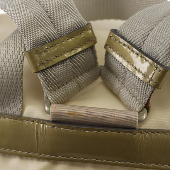 PRADA Backpack Nylon White Silver Auth 149274