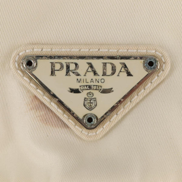 PRADA Backpack Nylon White Silver Auth 149274