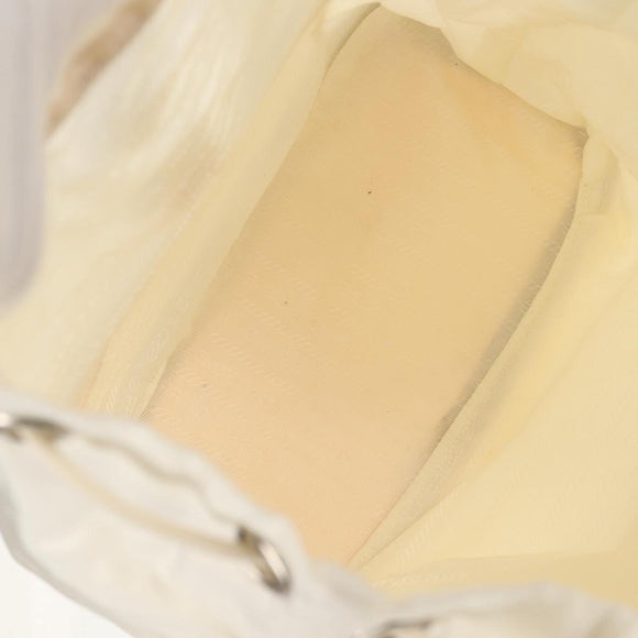 PRADA Backpack Nylon White Silver Auth 149274