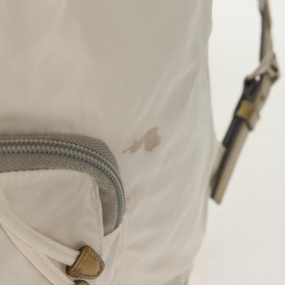 PRADA Backpack Nylon White Silver Auth 149274
