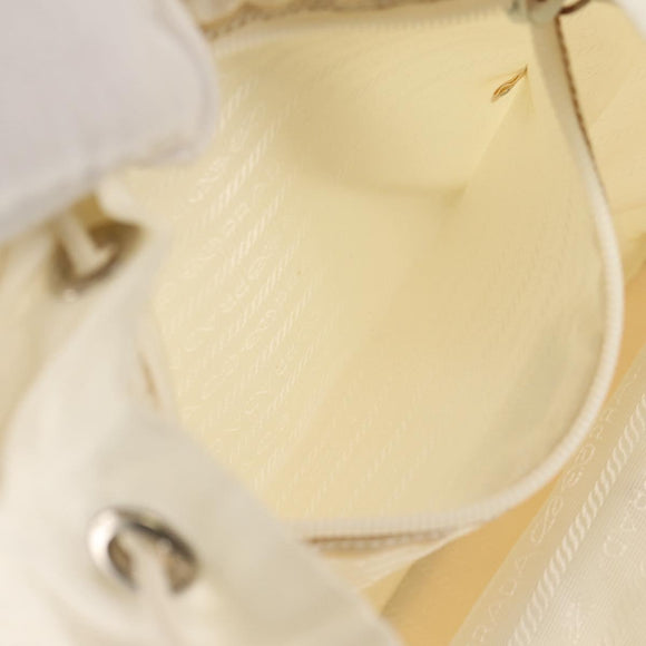 PRADA Backpack Nylon White Silver Auth 149274