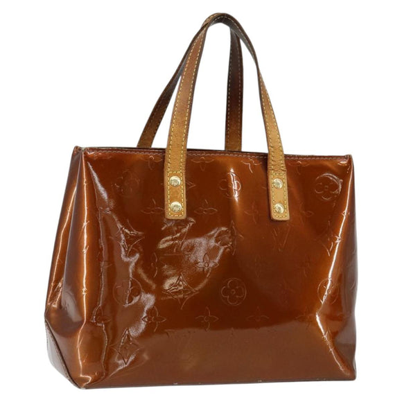 LOUIS VUITTON Monogram Vernis Reade PM Hand Bag Bronze M91146 LV Auth 149275