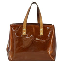 LOUIS VUITTON Monogram Vernis Reade PM Hand Bag Bronze M91146 LV Auth 149275-13
