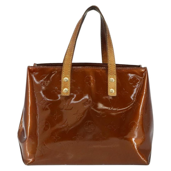 LOUIS VUITTON Monogram Vernis Reade PM Hand Bag Bronze M91146 LV Auth 149275