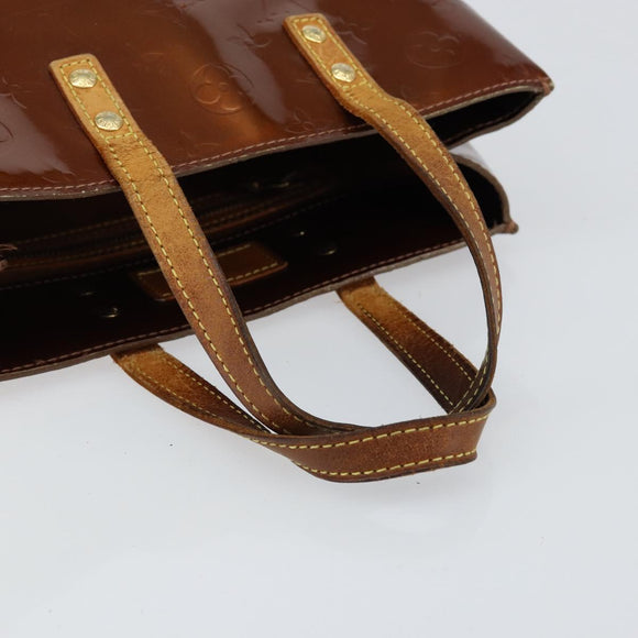 LOUIS VUITTON Monogram Vernis Reade PM Hand Bag Bronze M91146 LV Auth 149275