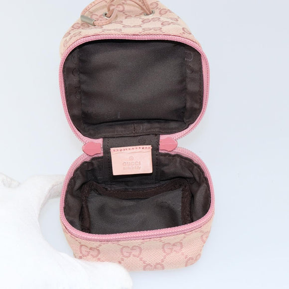 GUCCI GG Canvas Pouch Pink 039 1054 Auth 149283