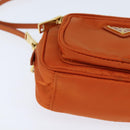 PRADA Shoulder Bag Nylon Orange Gold Auth 149289-15