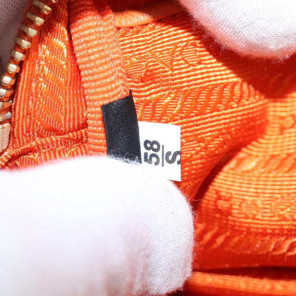 PRADA Shoulder Bag Nylon Orange Gold Auth 149289