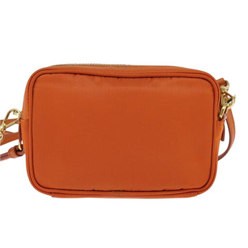 PRADA Shoulder Bag Nylon Orange Gold Auth 149289 - 0