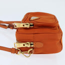 PRADA Shoulder Bag Nylon Orange Gold Auth 149289-3