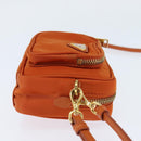 PRADA Shoulder Bag Nylon Orange Gold Auth 149289-4