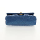 CHANEL 2.55 Matelasse Chain Shoulder Bag Calf Skin Blue Gold CC Auth 149291SM-5