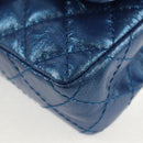 CHANEL 2.55 Matelasse Chain Shoulder Bag Calf Skin Blue Gold CC Auth 149291SM-17