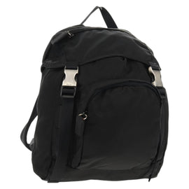 PRADA Backpack Nylon Black Silver Auth 149300V