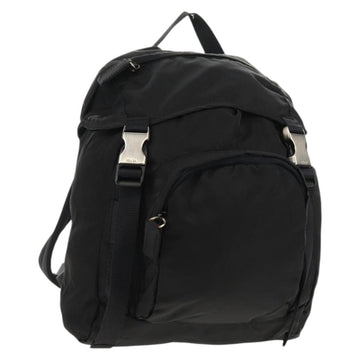 PRADA Backpack Nylon Black Silver Auth 149300V