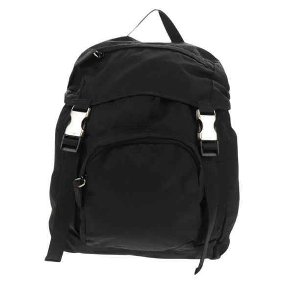 PRADA Backpack Nylon Black Silver Auth 149300V