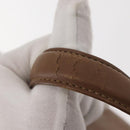 CHANEL Choco Bar Hand Bag Lamb Skin Brown Silver CC Auth 149307-9