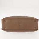 CHANEL Choco Bar Hand Bag Lamb Skin Brown Silver CC Auth 149307-6