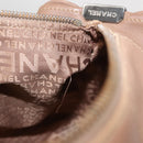 CHANEL Choco Bar Hand Bag Lamb Skin Brown Silver CC Auth 149307-25