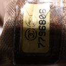 CHANEL Choco Bar Hand Bag Lamb Skin Brown Silver CC Auth 149307-11