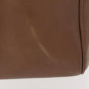 CHANEL Choco Bar Hand Bag Lamb Skin Brown Silver CC Auth 149307-4