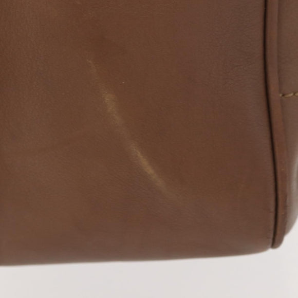 CHANEL Choco Bar Hand Bag Lamb Skin Brown Silver CC Auth 149307