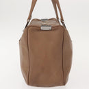 CHANEL Choco Bar Hand Bag Lamb Skin Brown Silver CC Auth 149307-5