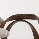 CHANEL Choco Bar Hand Bag Lamb Skin Brown Silver CC Auth 149307-14