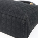 Christian Dior Canage Hand Bag Nylon Black Gold Auth 149311-9