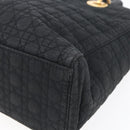 Christian Dior Canage Hand Bag Nylon Black Gold Auth 149311-15
