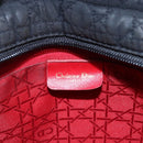 Christian Dior Canage Hand Bag Nylon Black Gold Auth 149311-17