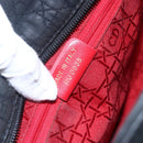 Christian Dior Canage Hand Bag Nylon Black Gold Auth 149311-12