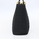 Christian Dior Canage Hand Bag Nylon Black Gold Auth 149311-4
