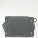 PRADA Hand Bag Leather Gray Silver Auth 149313-5