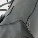 PRADA Hand Bag Leather Gray Silver Auth 149313-9