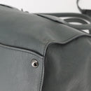 PRADA Hand Bag Leather Gray Silver Auth 149313-16