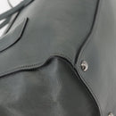 PRADA Hand Bag Leather Gray Silver Auth 149313-17